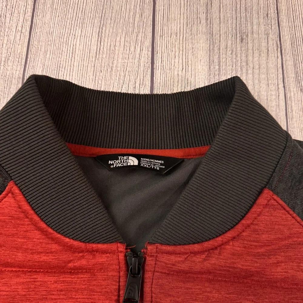 The North Face Norris Point Insulated Jacket Men XXL Red Gray Full Zip Bomber